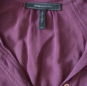 BCBGMaxAzria Plum Textured V-Neck Dress